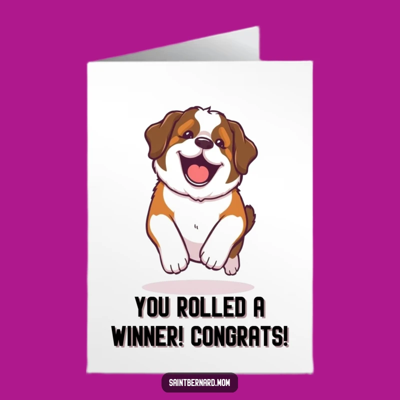 Free Printable Congrats Card: Kawaii Saint Bernard Rolling Glee Downloadable Gift