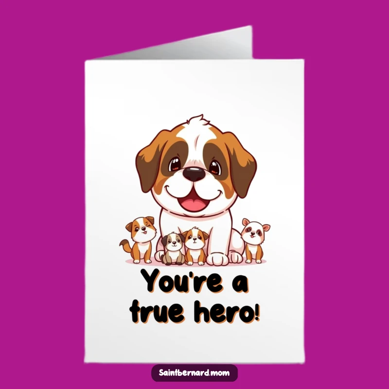 Free Printable Saint Bernard Congrats Card: Funny Dog Protector DIY Downloadable Gift
