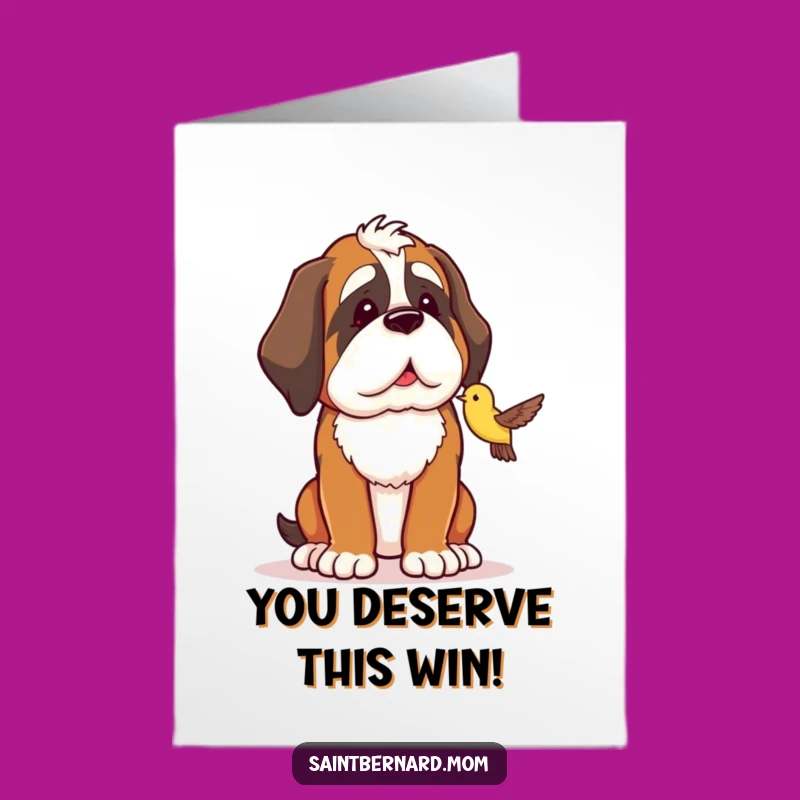 Free Printable Saint Bernard Congrats Card: Gentle Guardian's Pride - Downloadable Dog Art