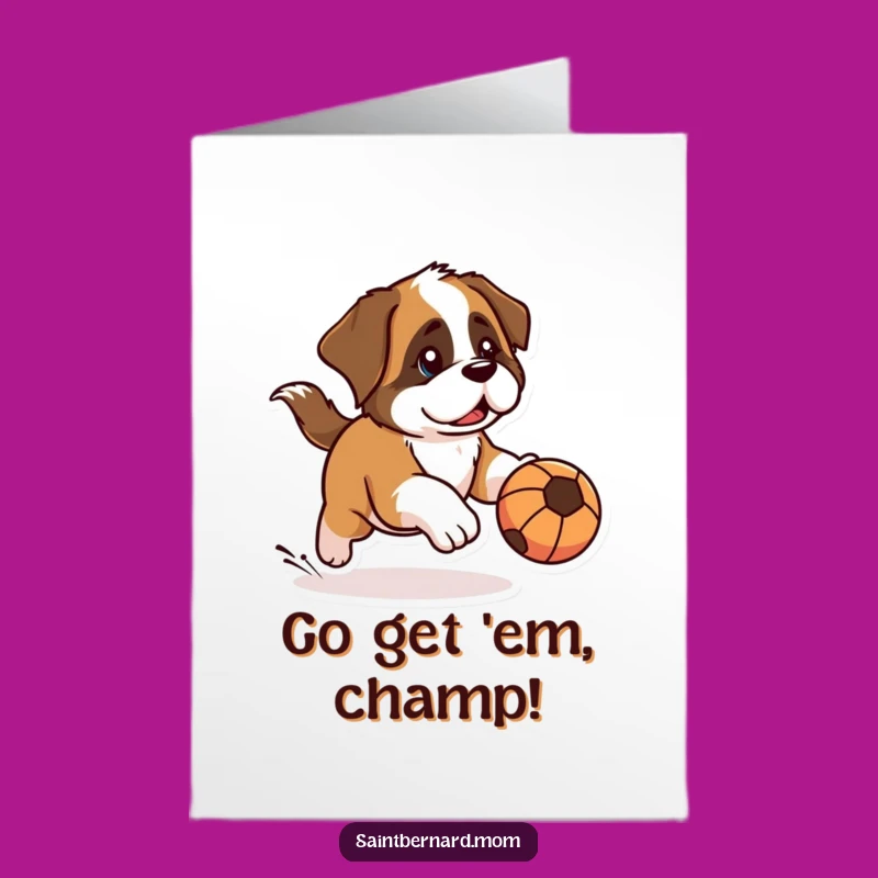 Free Printable Kawaii St Bernard Congrats Card: Determined Chase Downloadable Gift
