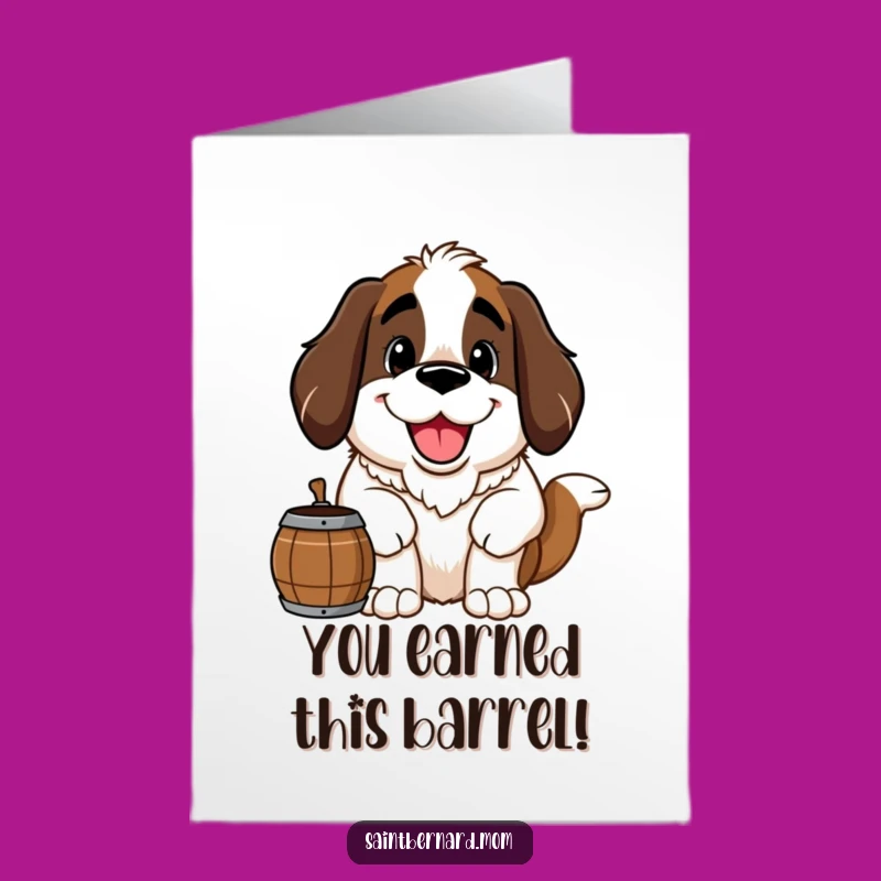Free Printable Saint Bernard Congratulations Card: Grinning Dog Art Downloadable