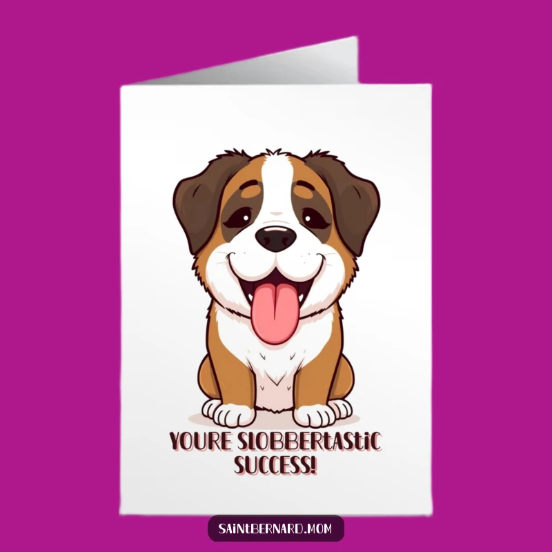 Free Printable Congrats Card: Joyful Saint Bernard Lady for a Celebratory Download