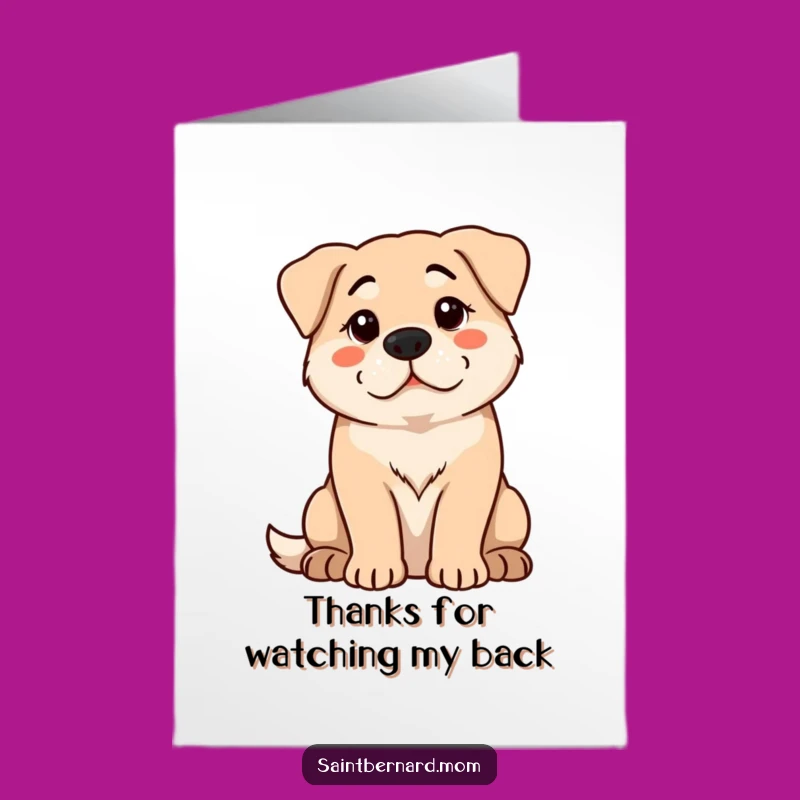 Free Printable Thank You Card: Calm Protective Dog, Grateful Watchfulness Downloadable