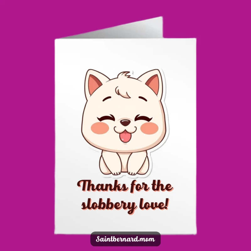 Free Printable Thank You Card: Slobbery Kiss Character Grin Downloadable Thanks