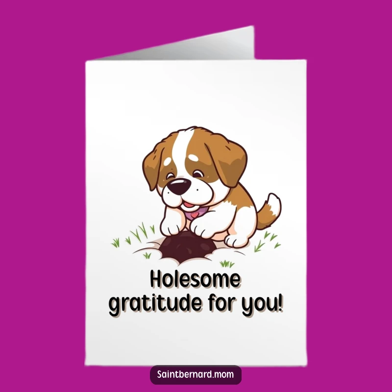 Free Printable Thank You Card: Digging Saint Bernard Lady for a Grateful Download