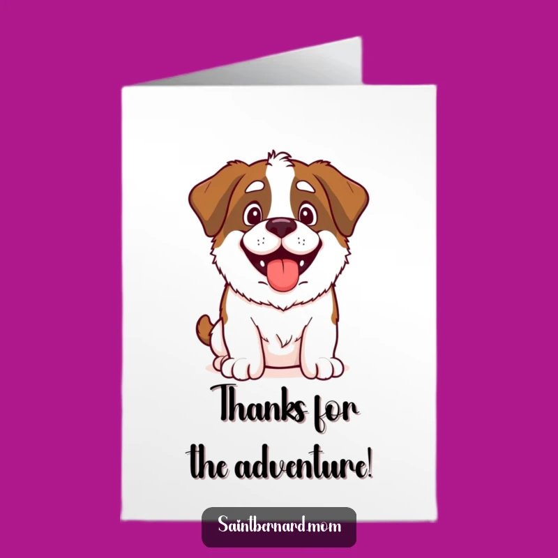 Free Printable Thank You Card: Grateful Saint Bernard Dog, Heartwarming Downloadable Greeting for Appreciation