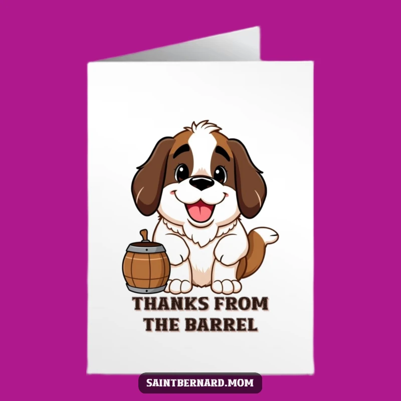 Free Printable Saint Bernard Thank You Card: Grateful Dog Art Downloadable