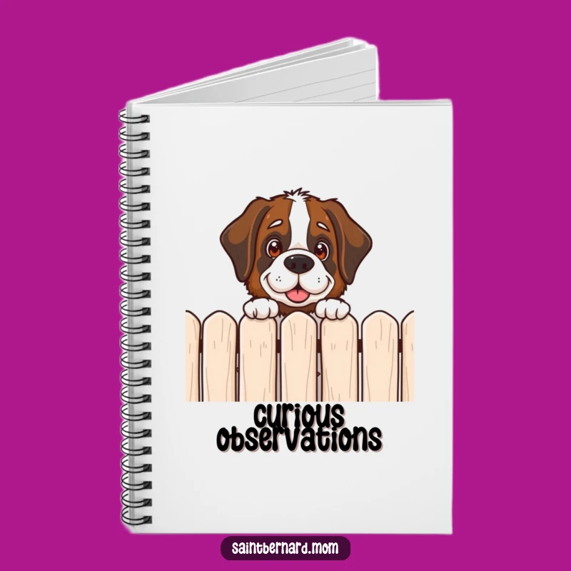 Funny Saint Bernard Peek Notebook - Jot Down Friendly Thoughts!