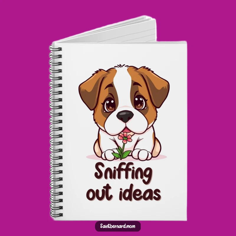 Funny Kawaii Saint Bernard Notebook: Curious Sniff for Floral Notes
