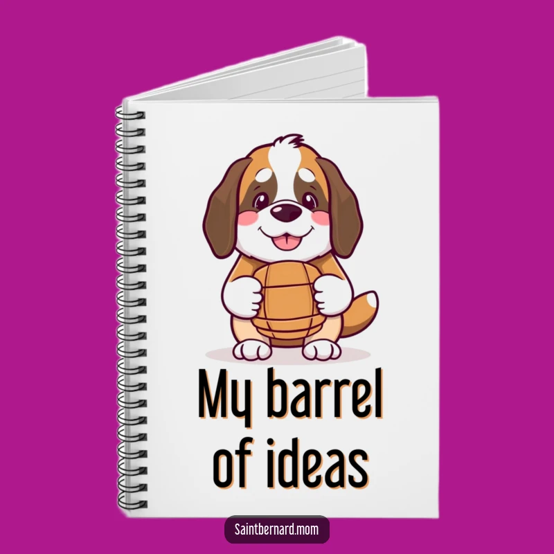 Funny Kawaii Saint Bernard Notebook: Smile & Barrel Notes for Creative Thoughts