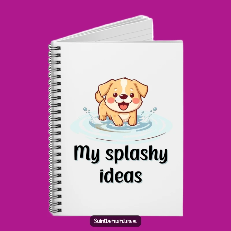 Funny Splashing Dog Notebook: Jot Down Ideas with Aquatic Canine Cover, Great Gift