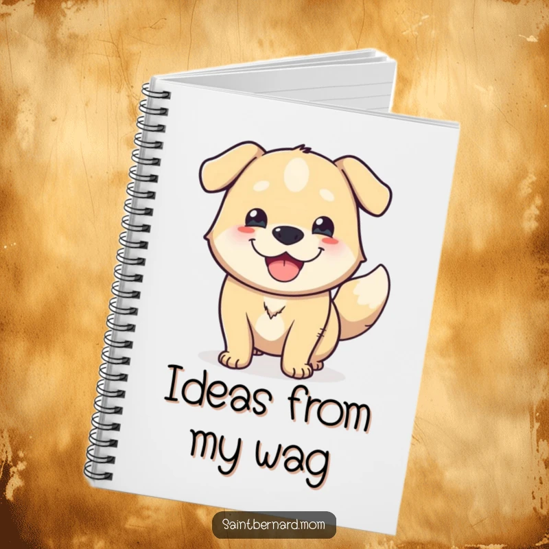 Funny Notebook: A massive, happy dog with a friendly face and a furiously wagging tail, ready to inspire your writing.