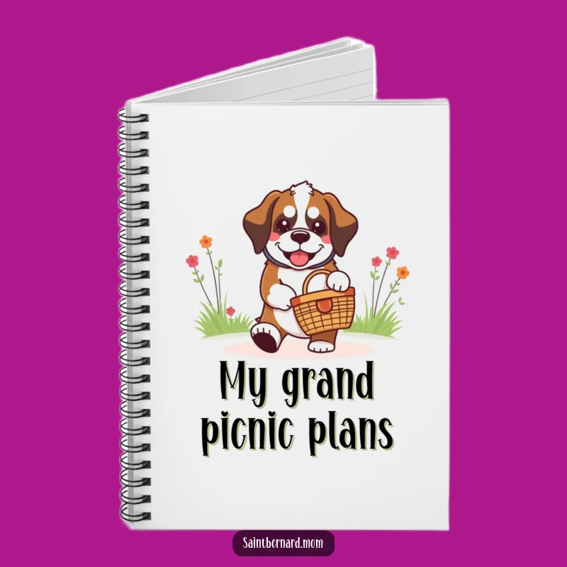 Funny Saint Bernard Picnic Notebook - Journal Your Adventures