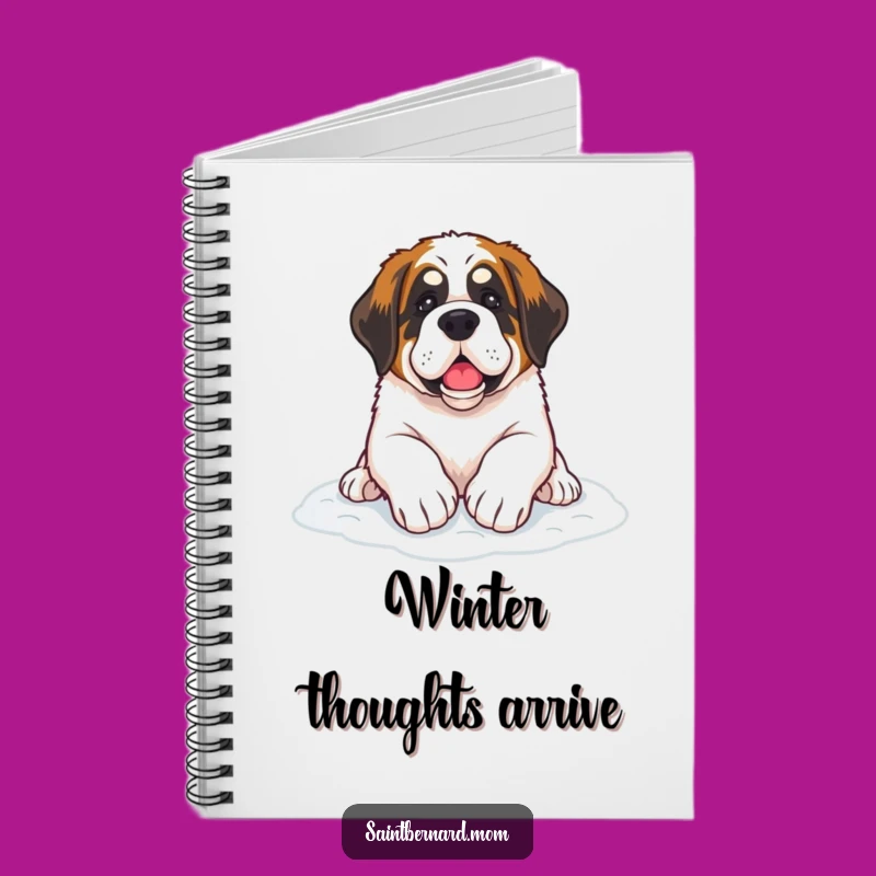 Funny Saint Bernard Snow Paws Notebook: Capture Winter Thoughts with Dog Charm!