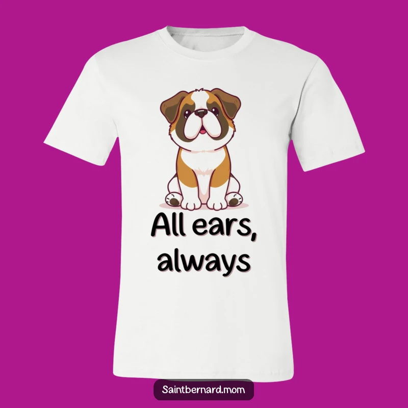 Funny Kawaii Saint Bernard T-Shirt: Stay Attentive with Humorous Style