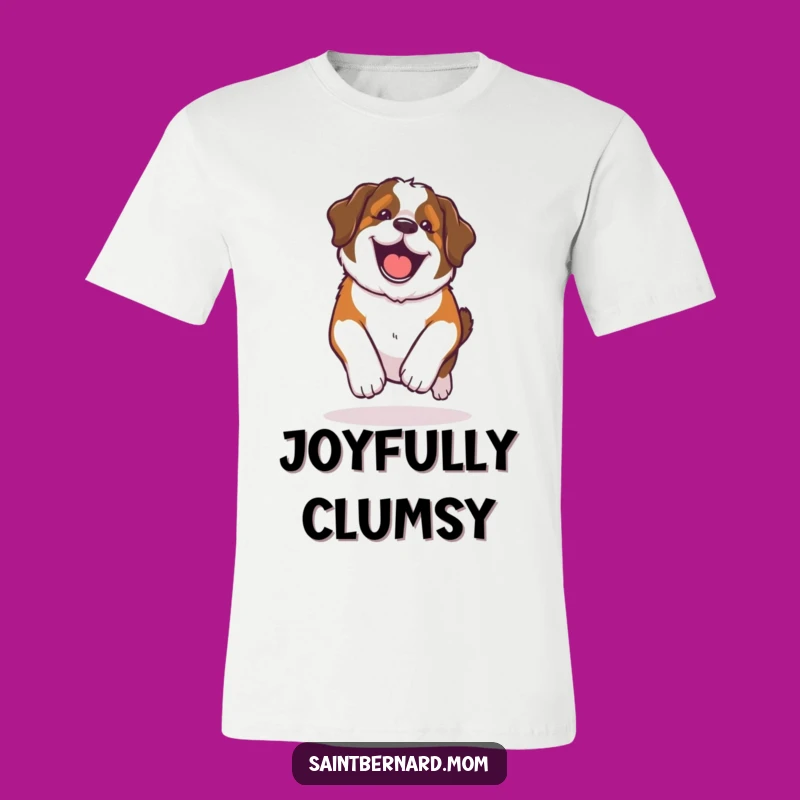 Funny Kawaii Saint Bernard T-Shirt: Happy Roll Glee, Playful Dog Shirt Gift