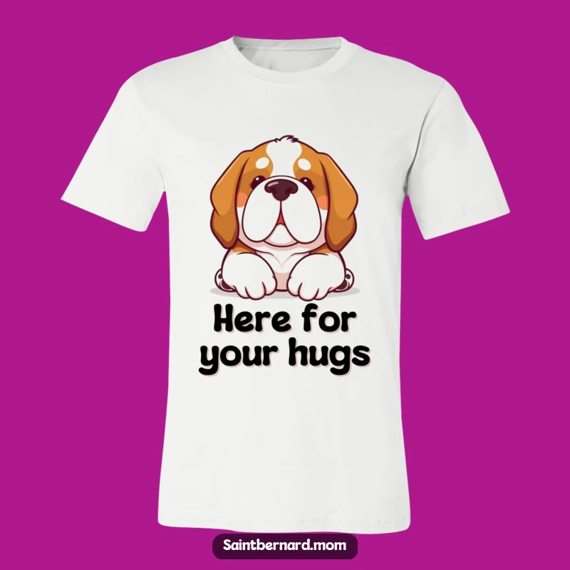 Funny Kawaii Saint Bernard Dog T-Shirt: Comfort Nuzzle Gift!