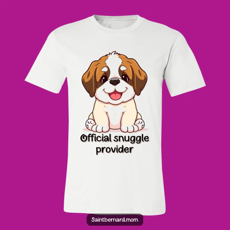 Funny Saint Bernard Puppy Gentle Nudge T-Shirt - Happy Dog Lover Tee