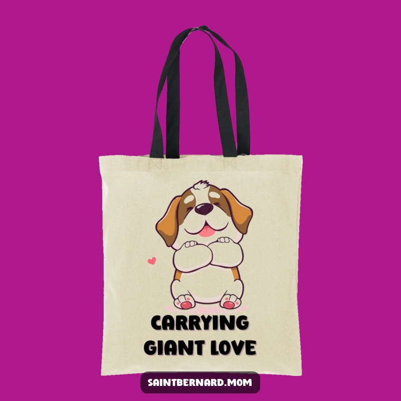 Funny Saint Bernard Hug Tote Bag: Carry Love & Dog Charm Everywhere!
