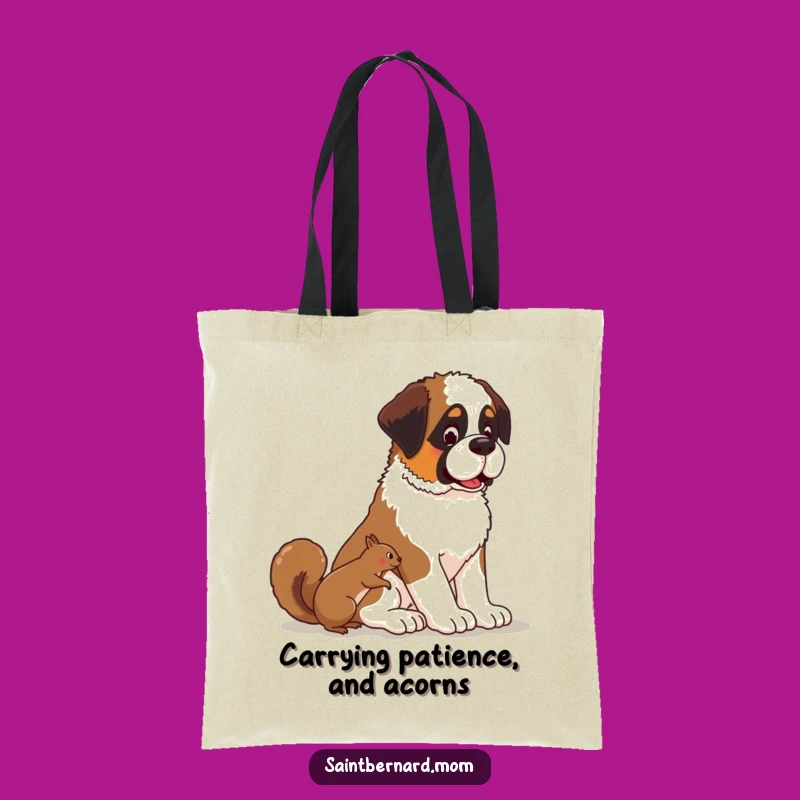 Funny Kawaii Saint Bernard Dog Tote Bag: Patient Observer Gift!