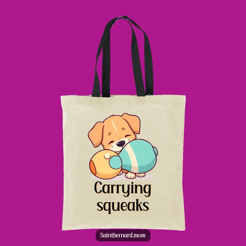 Funny Floppy Ear Dog Tote Bag: Carry Your Fun with a Squeaky Toy