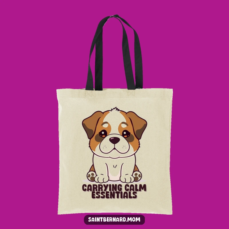 Funny Calm Saint Bernard Tote Bag: Carry Peace & Dog Charm!