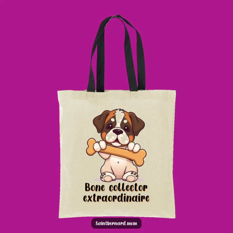 Funny Saint Bernard Puppy Bone Carrier Tote Bag - Adorable Dog Gift