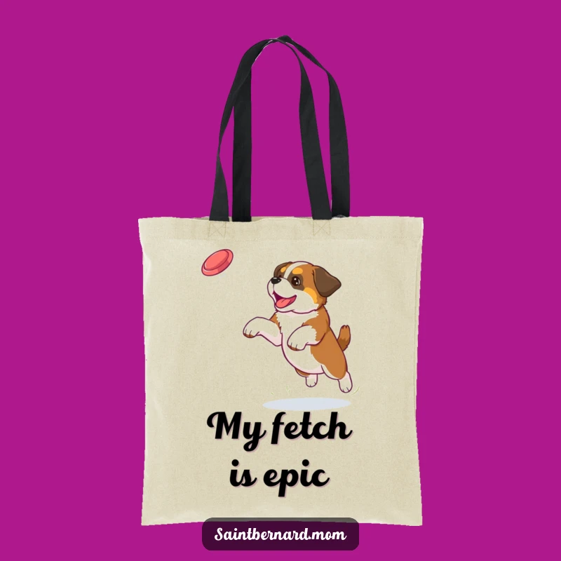Funny Saint Bernard Puppy Frisbee Carry-All Tote Bag - Perfect Dog Lover Gift