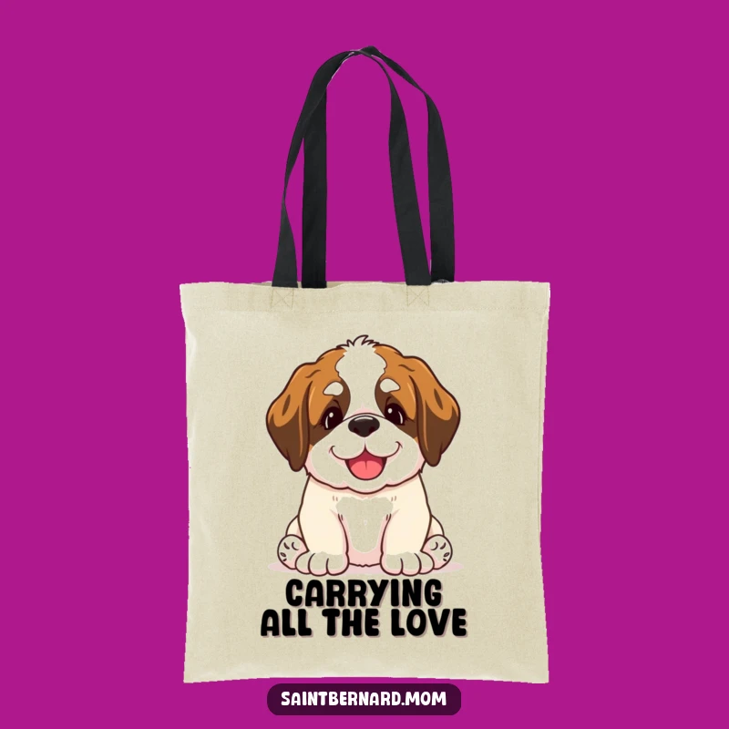 Funny Saint Bernard Puppy Gentle Nudge Tote Bag - Sweet Dog Gift